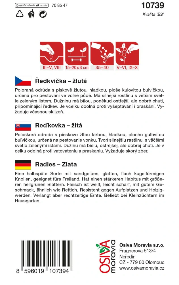 Ředkvička žlutá poloraná