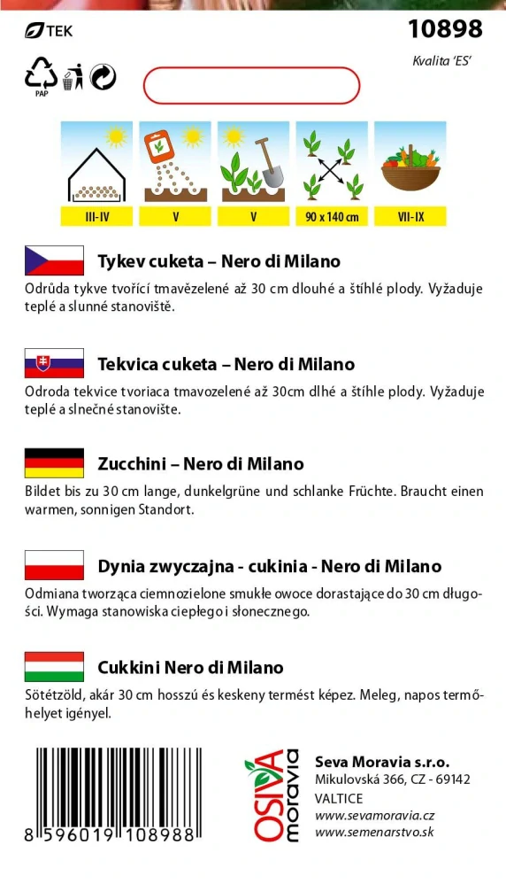 Cuketa Nero di Milano nehybridní