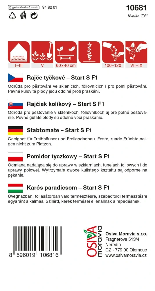 Rajče tyčkové Start S F1